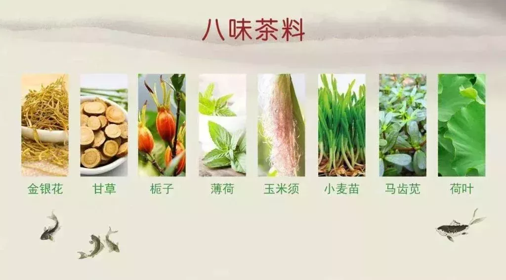 王二明配方茶的八位茶料