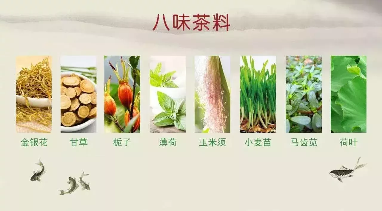 王二明配方茶的八位茶料